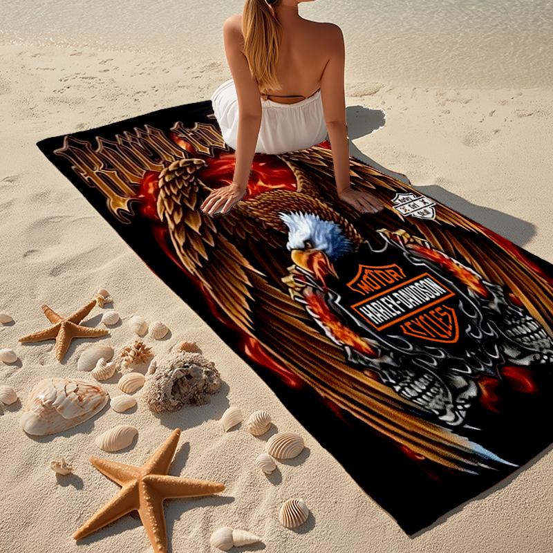 Vintage Motorcycle Fashion Beach Towel: Ideal for Summer Adventures Soft, absorbent and quick drying suitable for swimming and bathing