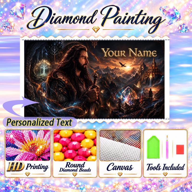 The Hobbit 5D DIY Diamond Painting Custom Name Text, Full Drill Rhinestone Mosaic Art Home Gift