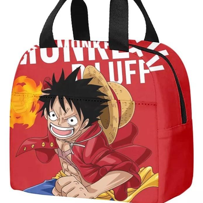 Borsa per il pranzo per bambini Anime One Piece King dei Pirati per studenti delle scuole elementari e medie Borsa da picnic con impacco di ghiaccio Borsa termica portatile per bento