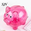 Kids Piggy Bank Unbreakable Plastic for Kids, Transparent Pig Shape Cash Coin Money Saving Jar Bank, Box Nursery Bedroom Decor Management