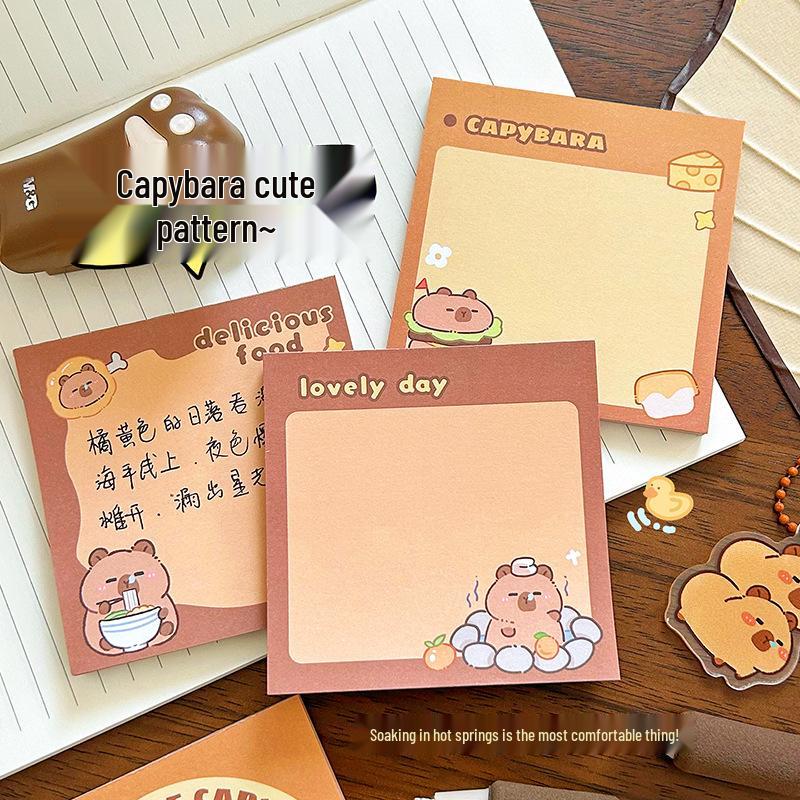 Guinea Pig Cartoon Tearable Sticky Notes - Cute, Non-Adhesive, Square Notebook for Students