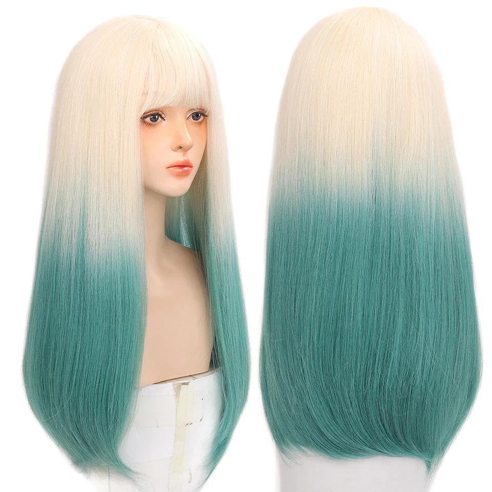 Ayollar uchun qisqa to'g'ri sochli ponytail parik, chelkali, anime cosplay kostyumi, Halloween partiyasi parigi