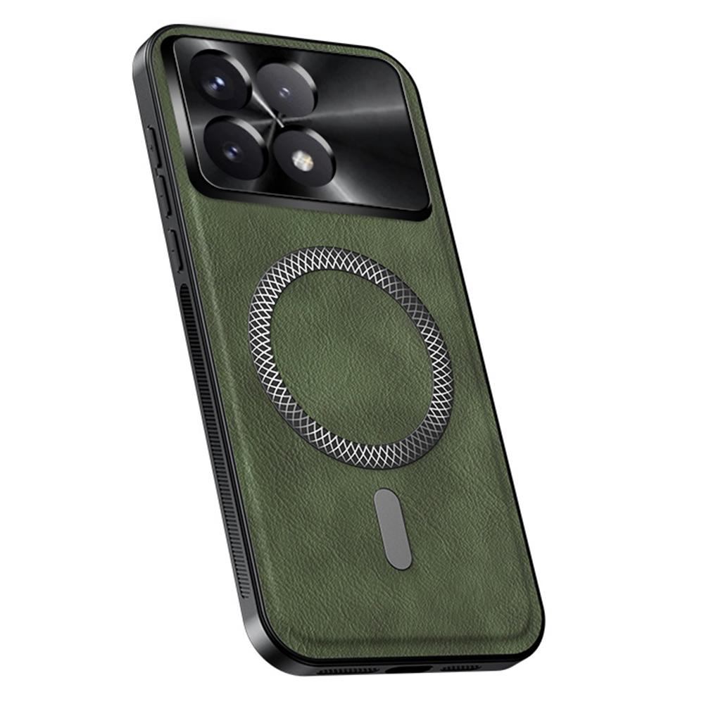 For Xiaomi Redmi K70E 5G/Poco X6 Pro 5G Case Compatible with MagSafe PU TPU PC Phone Back Cover with Metal Lens Frame