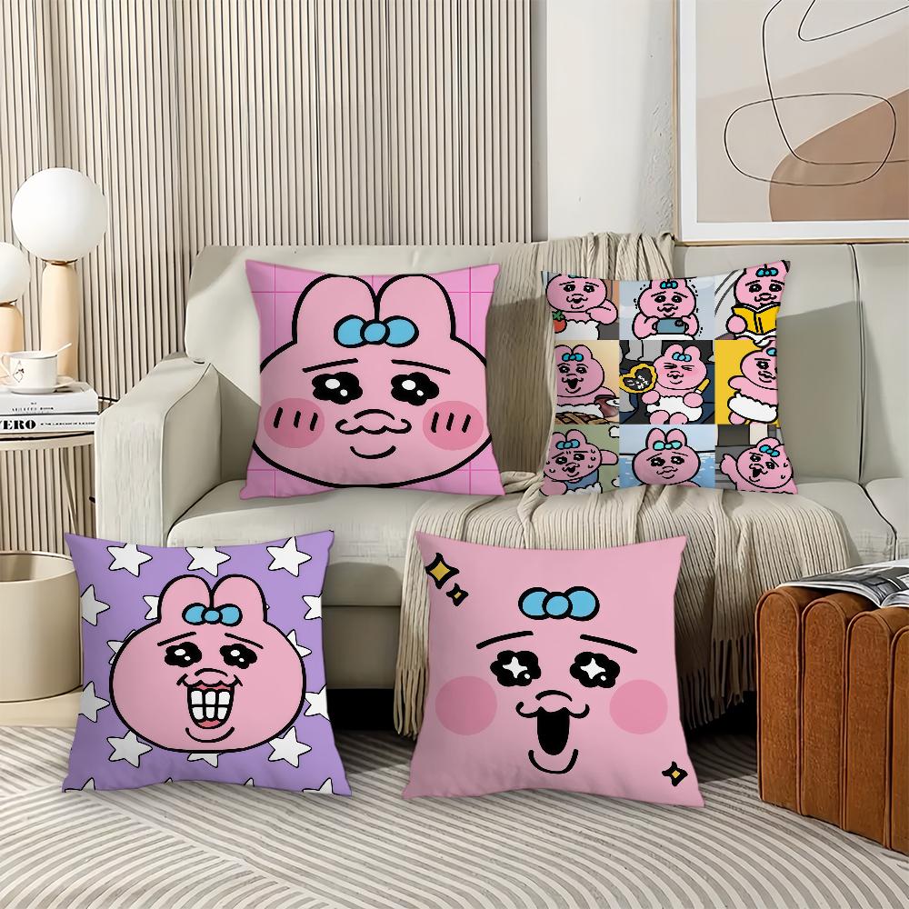 Cartoon cute O-Opan C-Chu U-Usagi Pillow Case Office Cushions Suitable For Sofa Car Bedroom Decorative Cushion Cover