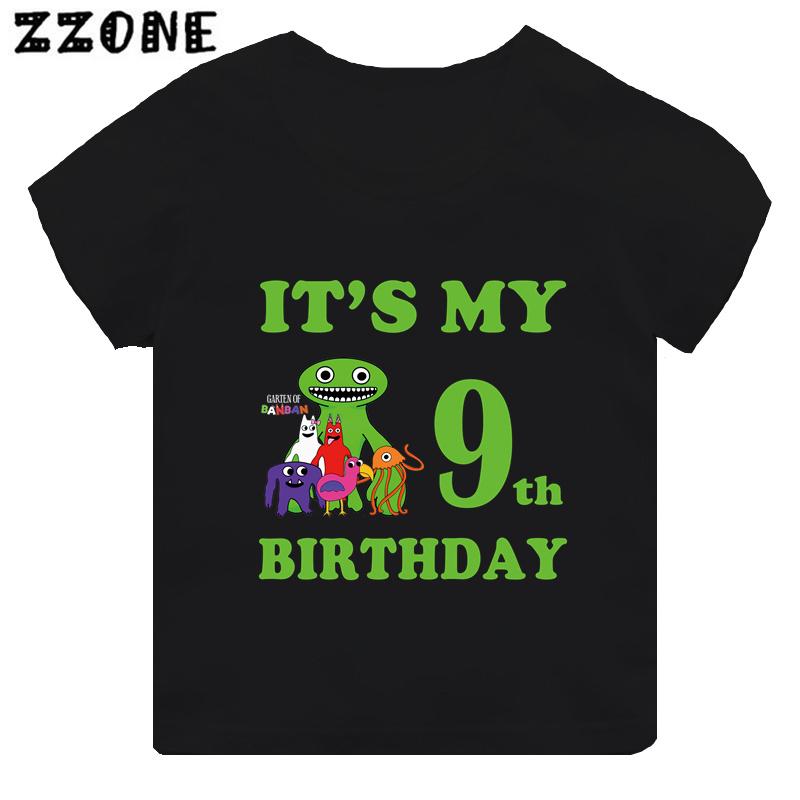Hot Game Garten of Banban Print Kids Clothes It's My Birthday Boys Girls T Shirt Baby Children T-Shirts