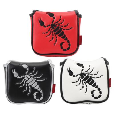 Putter Head Protective Cover Embroidery Pattern Square PU Water Proof Single Ear Club Storage Bag