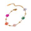 Crystal Floral Jewelry Colorful Flower Necklace/Bracelet Valentine's Day Gift Stylish Accessory for Everyday Wear