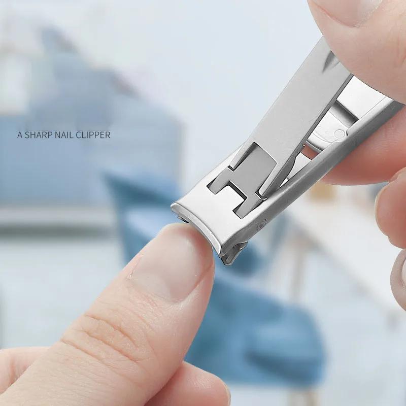 Fold Nail Clipper File Stainless Steel Anti Splash Finger Cutter Manicure Tool Double Head Design Thick Ingrown Toenail Scissor