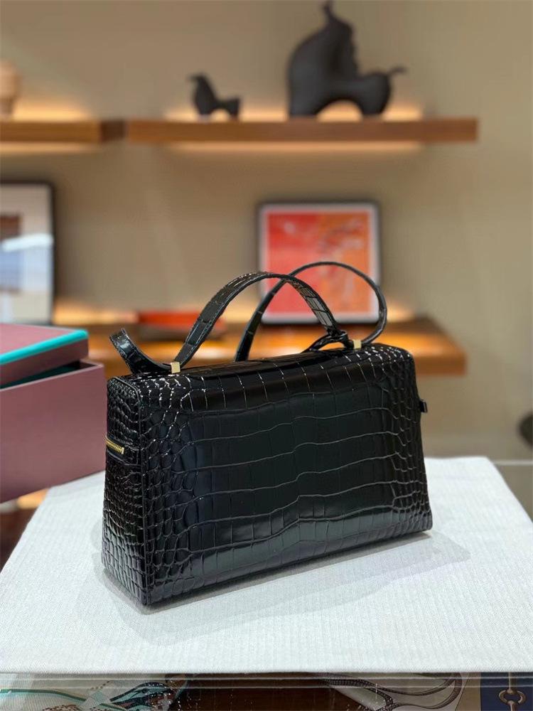 Alligator Grain Cowhide Lunch Bag 2025: Trendy Women's Crossbody & Handheld Shoulder Bag