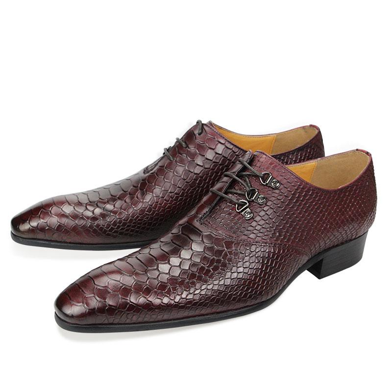 Fashion Business Men Shoes Crocodile Pattern Printing Wedding Office Oxford Genuine Leather Dress Shoe Luxury Handcrafted Adult Footwear