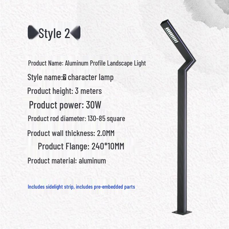 Solar Aluminum Garden Light: Modern Square Post for Outdoor Courtyard