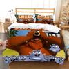 Cartoon Grizzly Bear & Little Blue Mice Bedding Set Kids adults Bedroom Decor 2/3piece set Duvet Cover Pillowcase Size Gift
