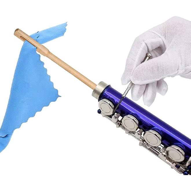 Bstinay Wood Flute Cleaning Rod Stick Swab Tool Flute for Instrument
