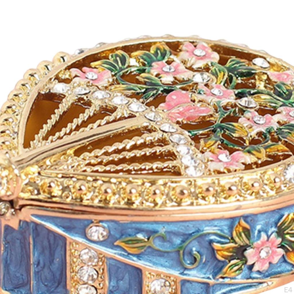 Enamel Jewelry Box Decorative Organizer Dressing Table Trinket for Desktop