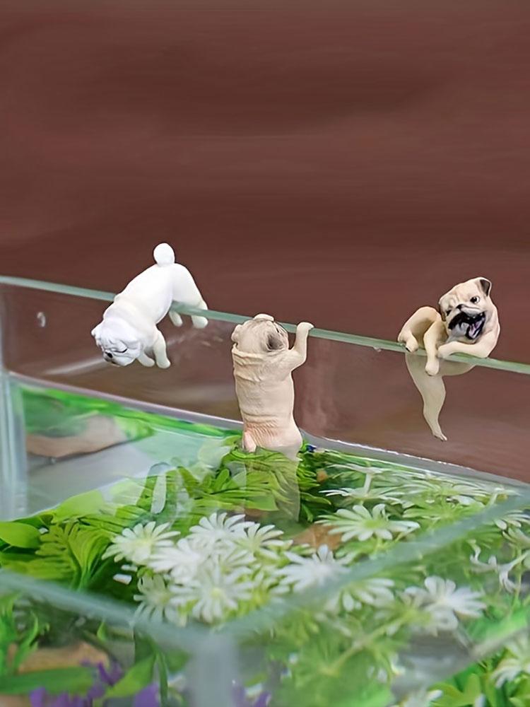 3PCS Fish Tank Landscape Decoration Small Doll Fish Tank Edge Decoration Creative Landscape коричневый