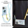 KEYSION Crossbody Strap Phone Case for Redmi Note 13 Pro 4G 5G Cute Cartoon Long Lanyard Mirror Shockproof Cover for POCO X6 M6 Pro 4G
