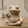 Meditatieve Kikkerbeeldje 3D Geprint Grappige Zen Yoga Kikker Tuinbeeld met Middelvinger voor Bureau Planken Huis Kantoor Terras Decoratie
