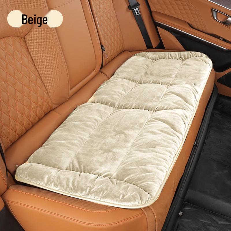 Winter Plush Car Seat Cushion Set: Thickened Warm Three-Piece Short Plush for Rear Row
