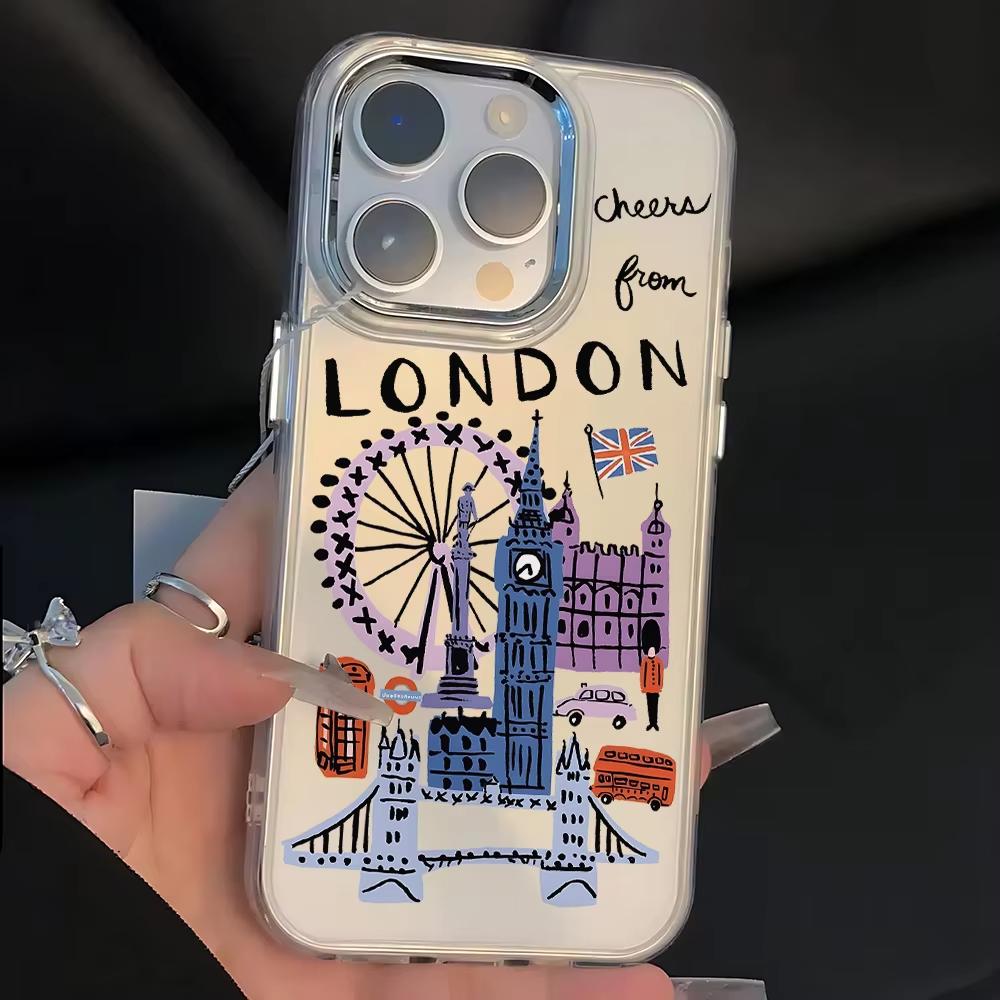 Reise Stadt Handyhülle Für iPhone 17 Air 16 e 15 14 13 12 11 Pro Max Plus SE 2020 2022 Transparent Weiche Hülle