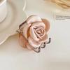 3Pcs Fashion Elegant Romantic Milk Tea Colored Satin Camellia Hairpin New High End Hair Style Grip Clip Chinese Headwear