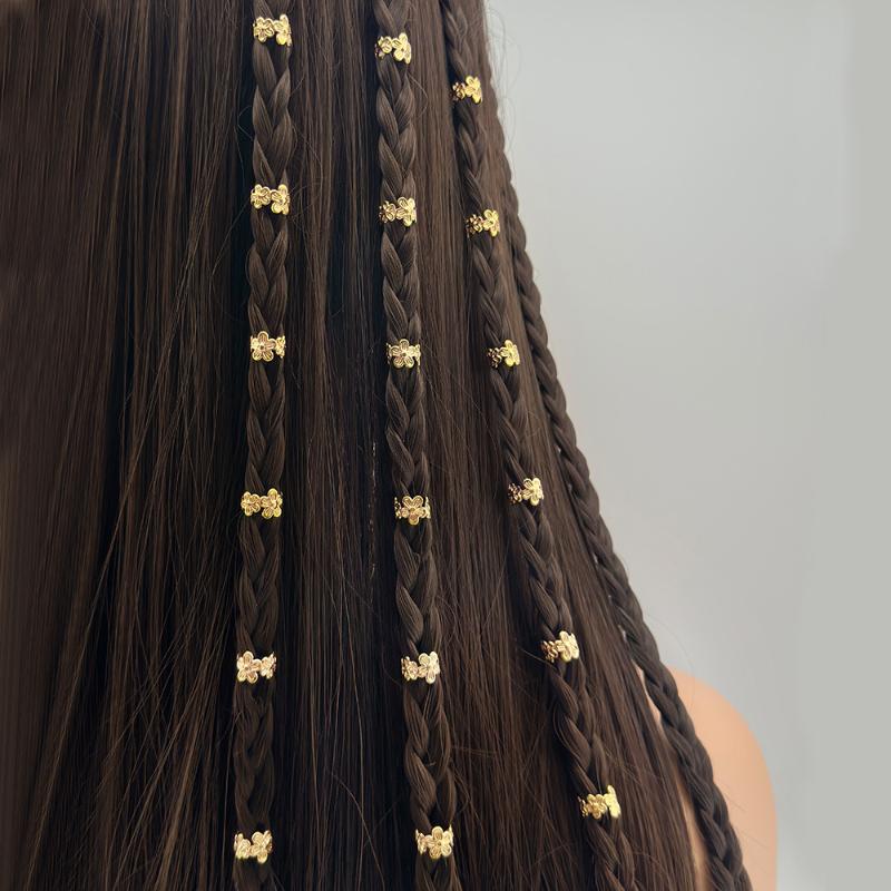 40 Stück Weinblattförmige Legierung Haar Zopf Ring Vintage Haarspange für Dreadlock Frauen Mädchen Sommer Haarschmuck Loc Haar Schmuck