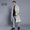 Men Long Faux Fur Overcoat Lapel Long Sleeve Windproof Open Front Coat Thickened Warm Imitation Fur Outwear