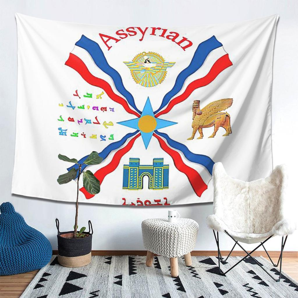 Luxury Assyrian Suryoyo Flag Tapestry Wall Hanging Aesthetic Home Decor Tapestries for Dorm Room