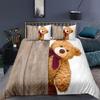 Cute Teddy Bearduvet cover for boys and girls, adult room decoration, bedding microfiber bed cover 3-piece set, bedroom decorati
