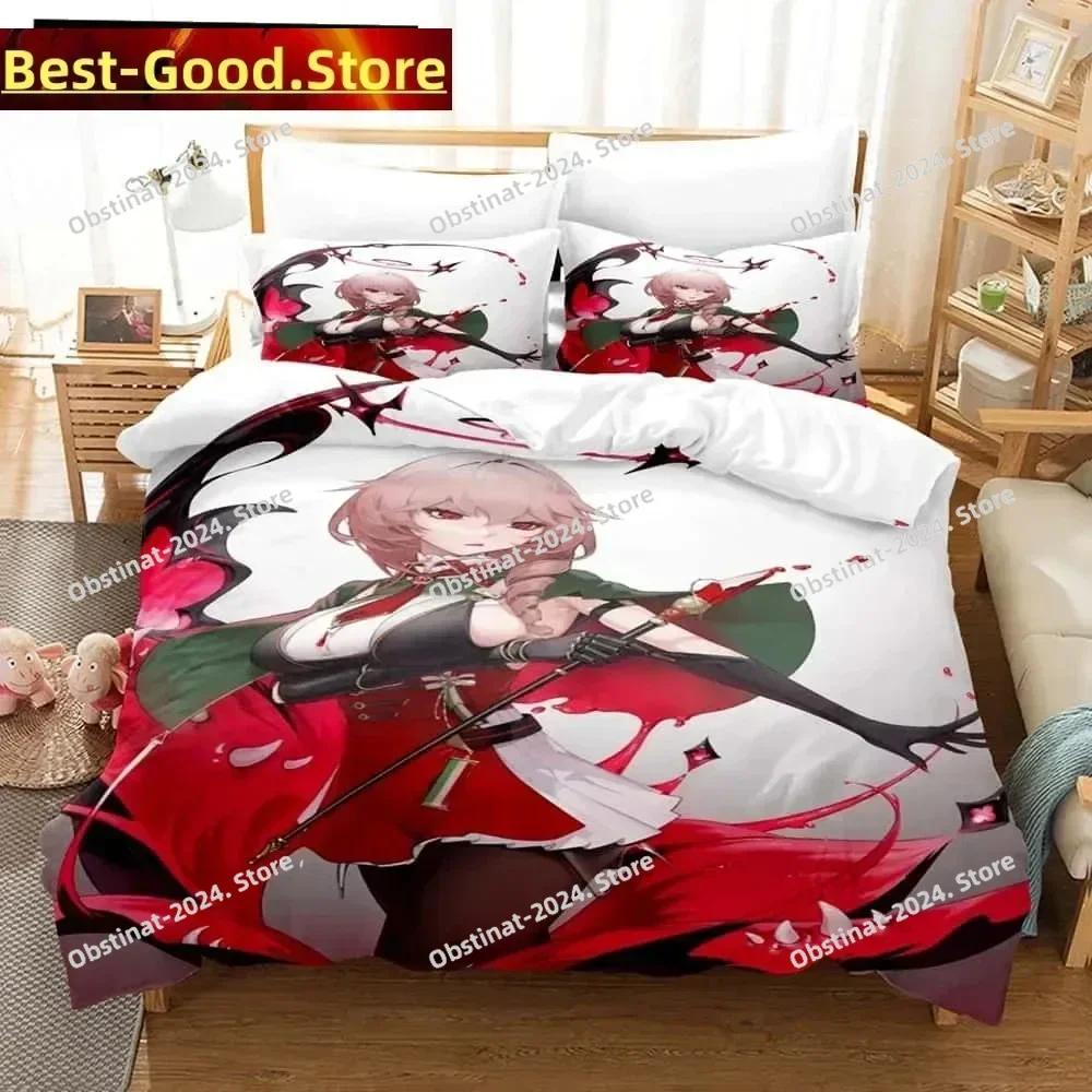 3D Print Anime - Azur Lane Bedding Set Printed Bed Set With Pillowcase Bed Duvet Cover Soft Single Double Queen Super King Size