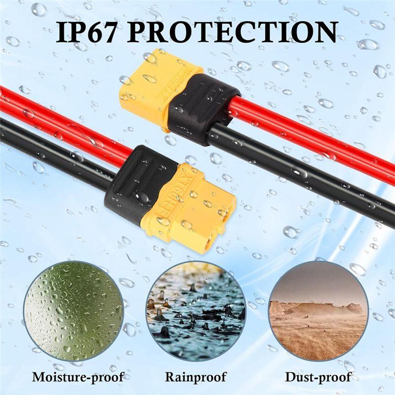 ABWR-2PCS XT60 Extension Cable 12AWG 1FT XT60 To XT60 Cable With Male To Female Connector For Solar Panel RC Battery Replacement