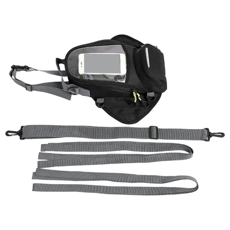 Waterproof Motorcycle Fuel Tank Bag With Touch Control Phone Pocket And Reflective Safety Strap for Night Riding