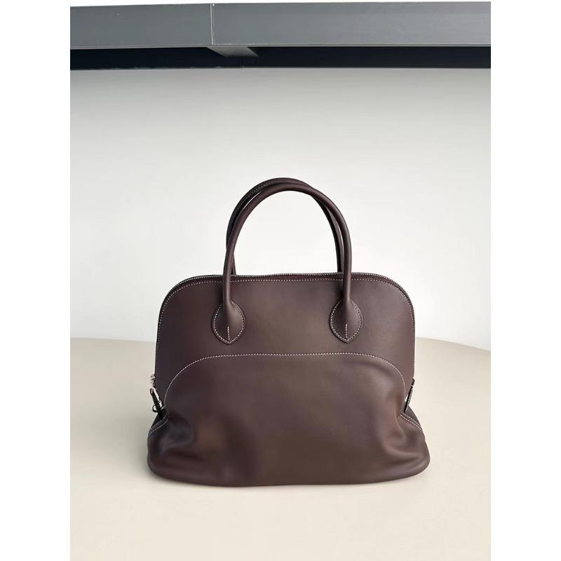 Steel Hardware Swift Head Layer Leather 35 Bowling Ball Large Capacity Handheld Fashion Shell Bag