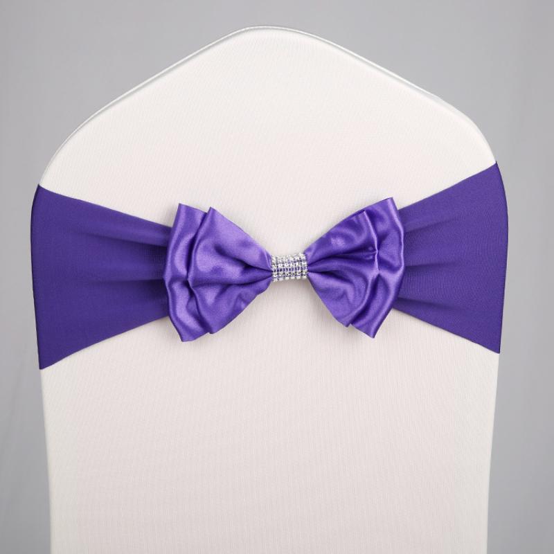 Spandex Chair Sash Sophisticated Wedding Chair Sash Satin Chair Ribbon Multifunctional Double Layer Bow Tie For Banquets Halls