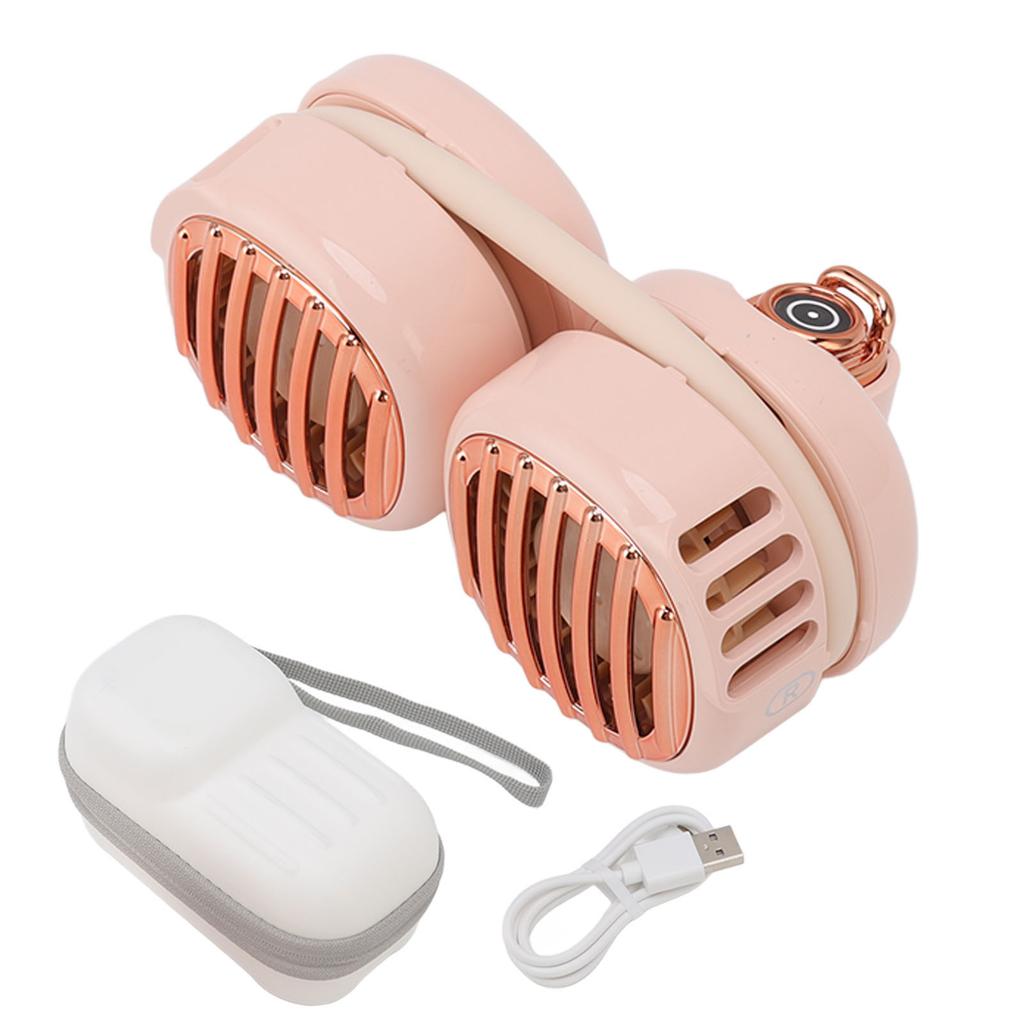 USB-Ladegerät Nackenventilator Doppelventilator Freihändig Super Luftstrom Leicht Faltbar Tragbarer Nackenventilator für