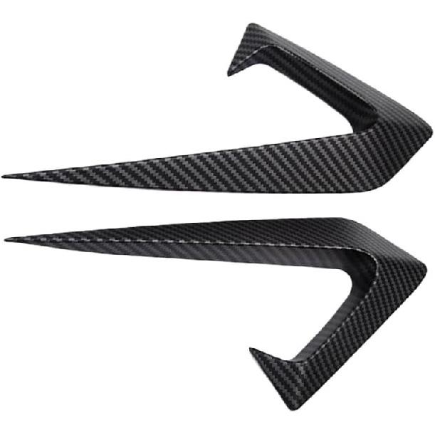 Auto Parts 2PCS Side Camera Protection Cover Carbon Fiber mudapron Trim Cover for Tesla Model 3 2017-2021(Black-Matte Black)