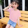Children Solid Color Short Sleeve Suitable for Boys Girls Top 3-12 Age Toddle T-shirts Summer Casual White Pink Black Clothing