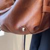 PU Hobo Bag Women's Fashion Shoulder Tote with Star Detail Buckle Closure Large Capacity Daily Handbag