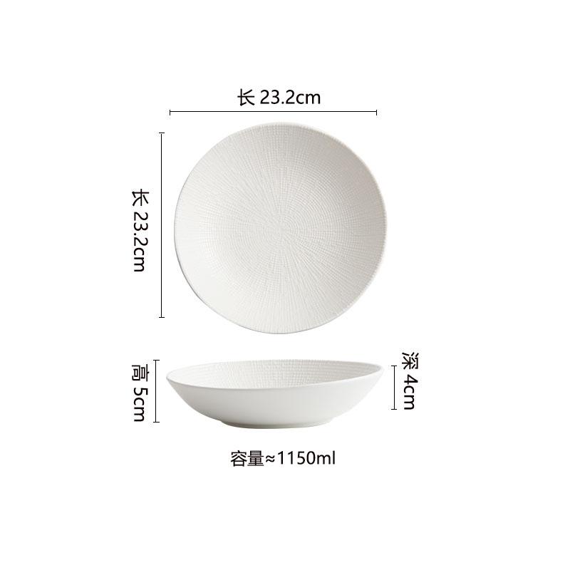 Einfarbiger tiefer Keramikteller mit Sternstromstruktur, Restaurant-Salatteller, dicker Suppenteller, Molekularküche, kreatives Geschirr