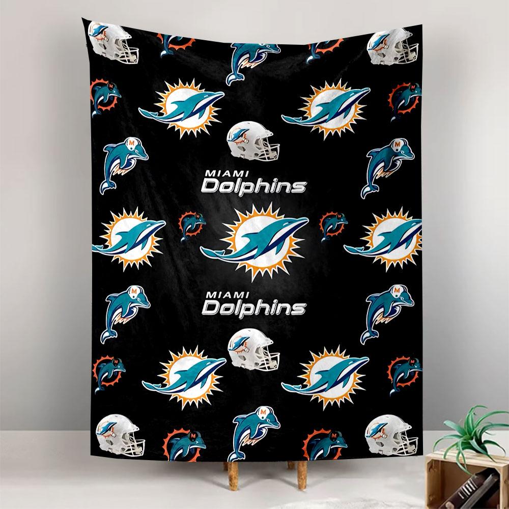Miami Dolphins Tapestry Wall Hanging, NFL Football Logo Vintage, Wall Decor for Bedroom Living Room Dorm