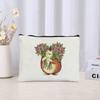 Cartoon Hedgehog Print Zipper Canvas Bag Organizer Skin Care Products Sundries Storage Cosmetic Bags Cute Stationery Pencil Case