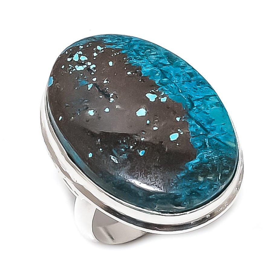 Tibetan Turquoise Gemstone Handmade 925 Sterling Silver Ring Size 7.5 H6d05