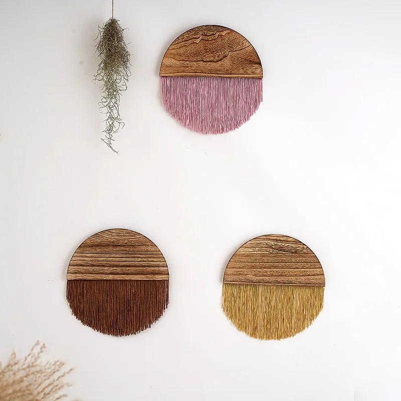 

New Modern Retro Tassel Tapestry Bohemian Homestay Living Room Decoration Handmade Semicircle Tapestry Wall Decor Bedroom 25x30cm