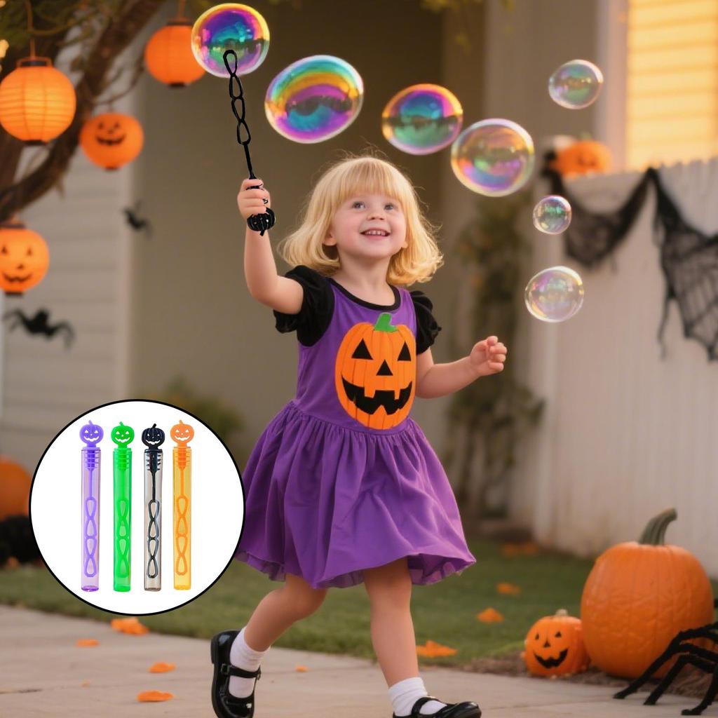 24pcs Kids Halloween Bubble Wands (No Liquid) Children Halloween Bubble Wands Handheld Blower Supplies Toys For Birthday Party
