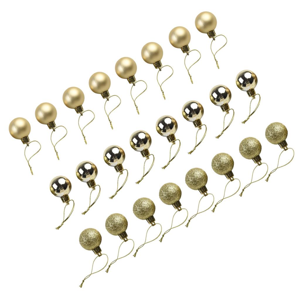 24X Store Julepynt Kuler Tre Julekuler Fest Bryllup Ornament 3cm