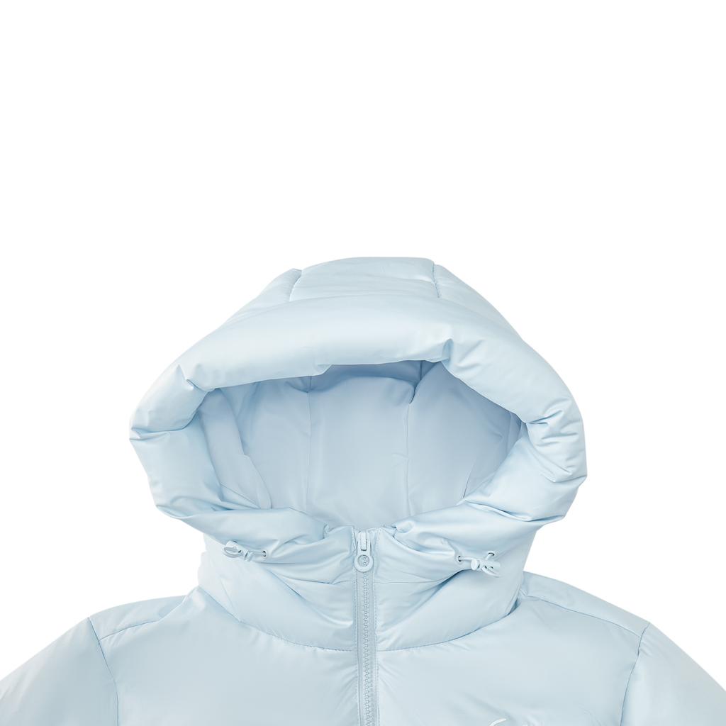 LiNing Sports Trend Series Hooded Striped Letter Zipper Down Jacket Women Outerwear AYMV234-3