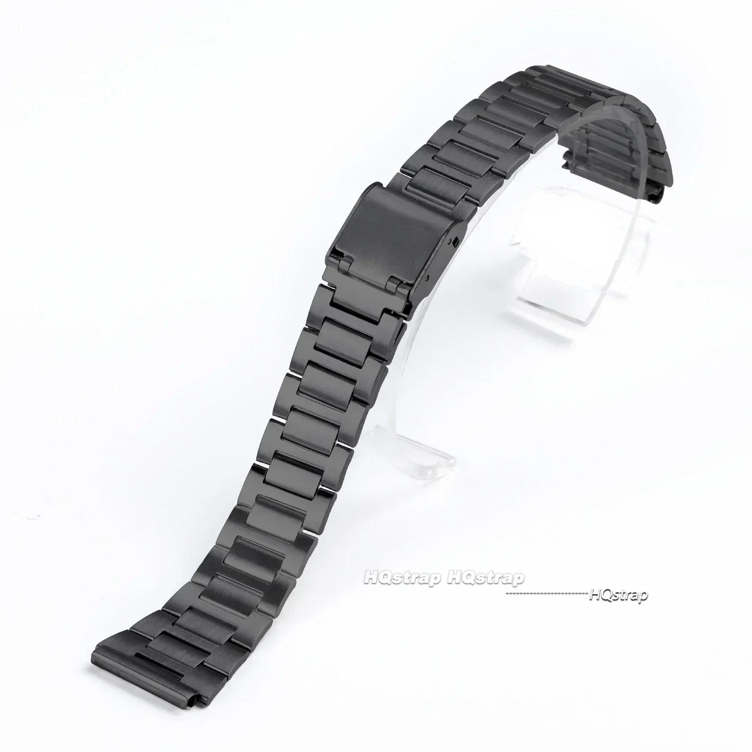

Нержавеющая сталь Часовой ремешок для Casio F108 F-91W A158W A168 F105 AE1300 AE1200 Металлический ремешок на запястье 18 мм Винтажный стальной браслет 18mm&no logo чёрный