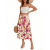 Women's Skirt Bohemian Skirt Floral Print Casual Temperament Pocket Skirt