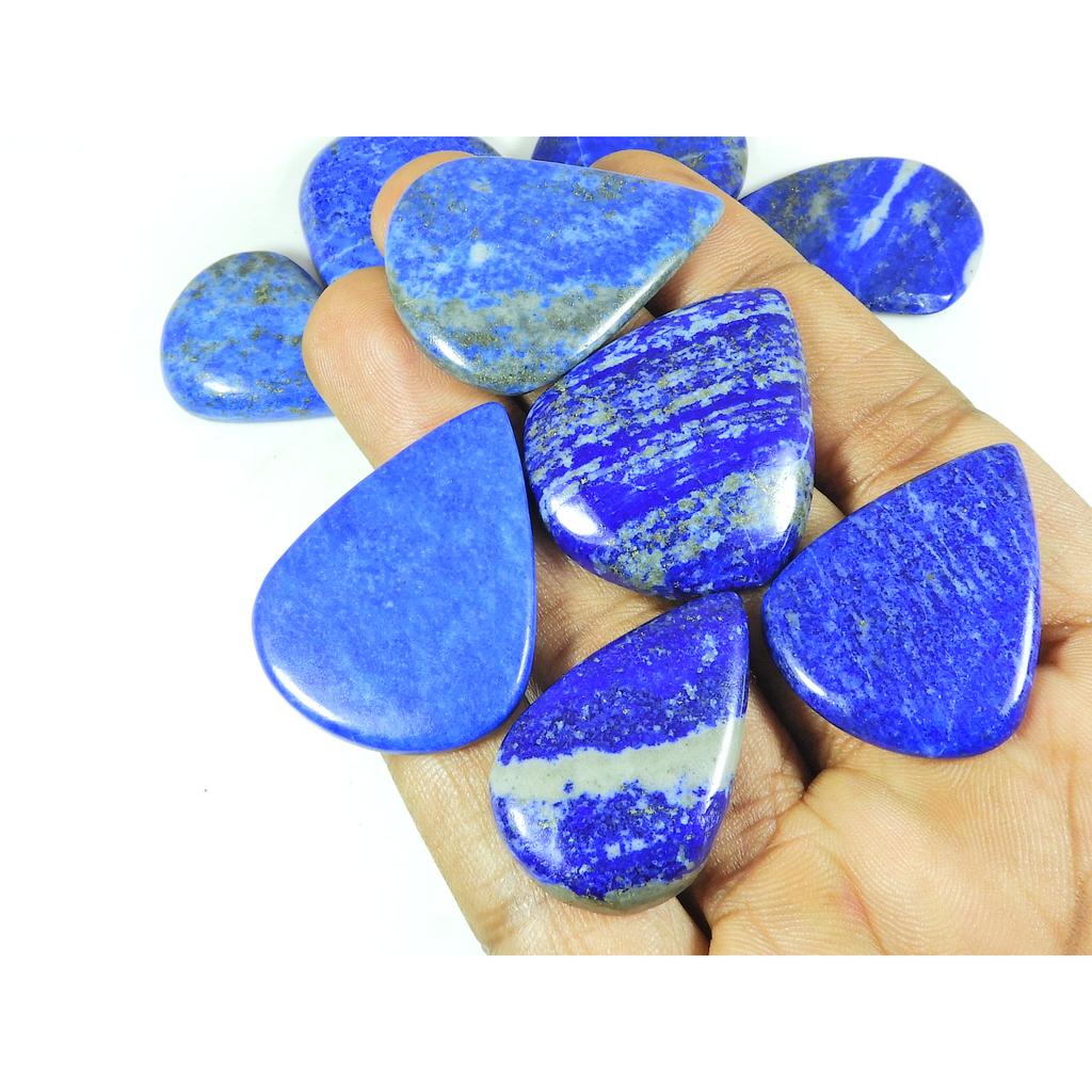 29-38MM Blue Lapis Lazuli Pear Cabochon Loose Gemstone 10Pcs Lot for Jewelry SY-440