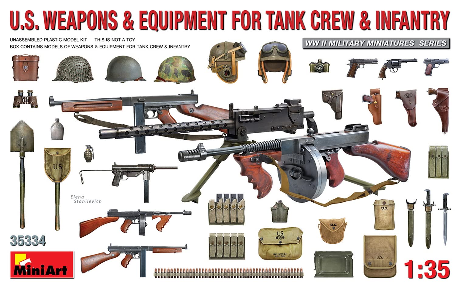 

Miniart US Army Tank Crew Infantry Weapons and Equipment Set MA35334 1/35 &