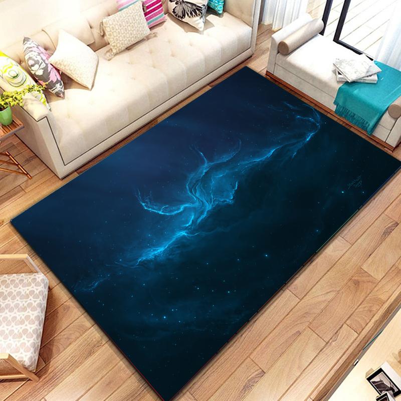 Cosmic Nebula Pattern Carpet Soft Play Mat for Bedroom Livingroom Decor Crawl Mat Christmas Gift Rug Non Slip